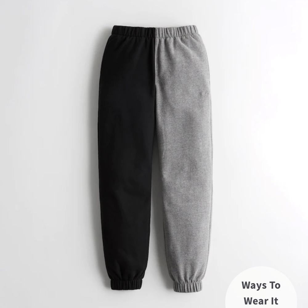 Hollister ultra high rise dad sweatpants black and white size medium joggers